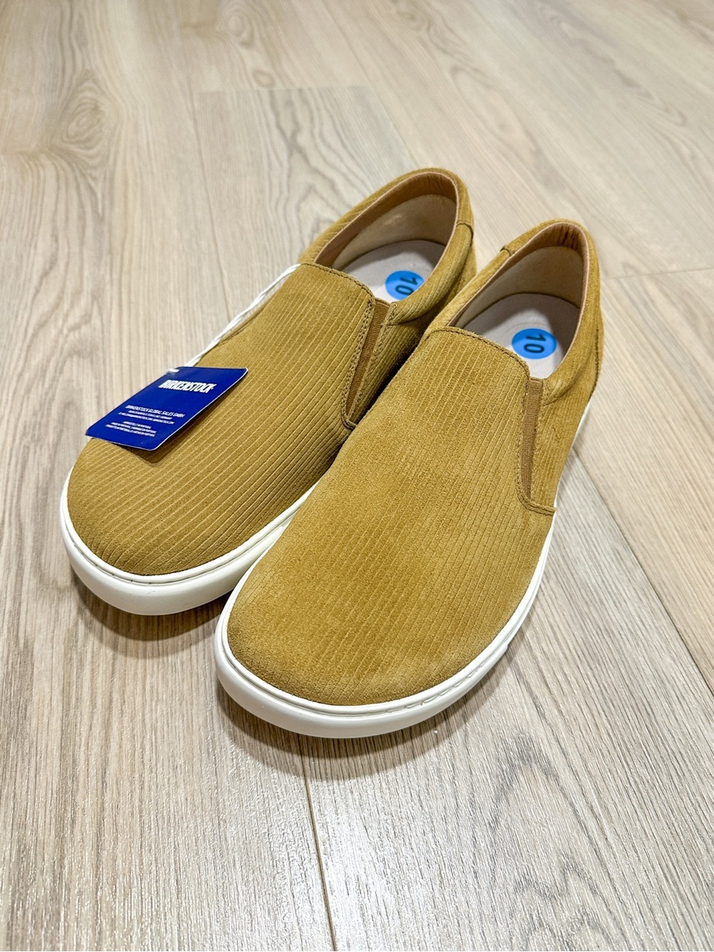 Birkenstock Mens Oswego Slip On Sneakers 10/43 NWT Cork Brown Suede Shoes